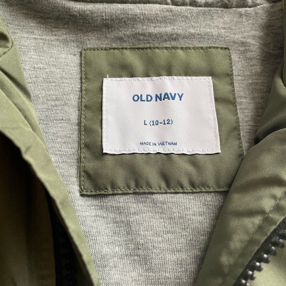 NEW | Old Navy | Army Green Lightweight Jacket | Windbreaker for Boys | L(10-12) - Picture 6 of 8